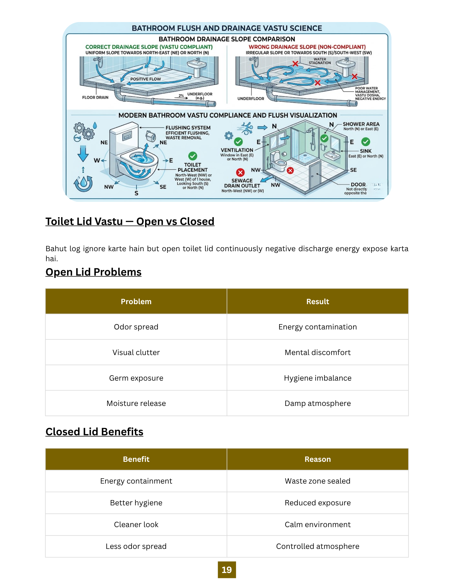 Bathroom flush & drainage science